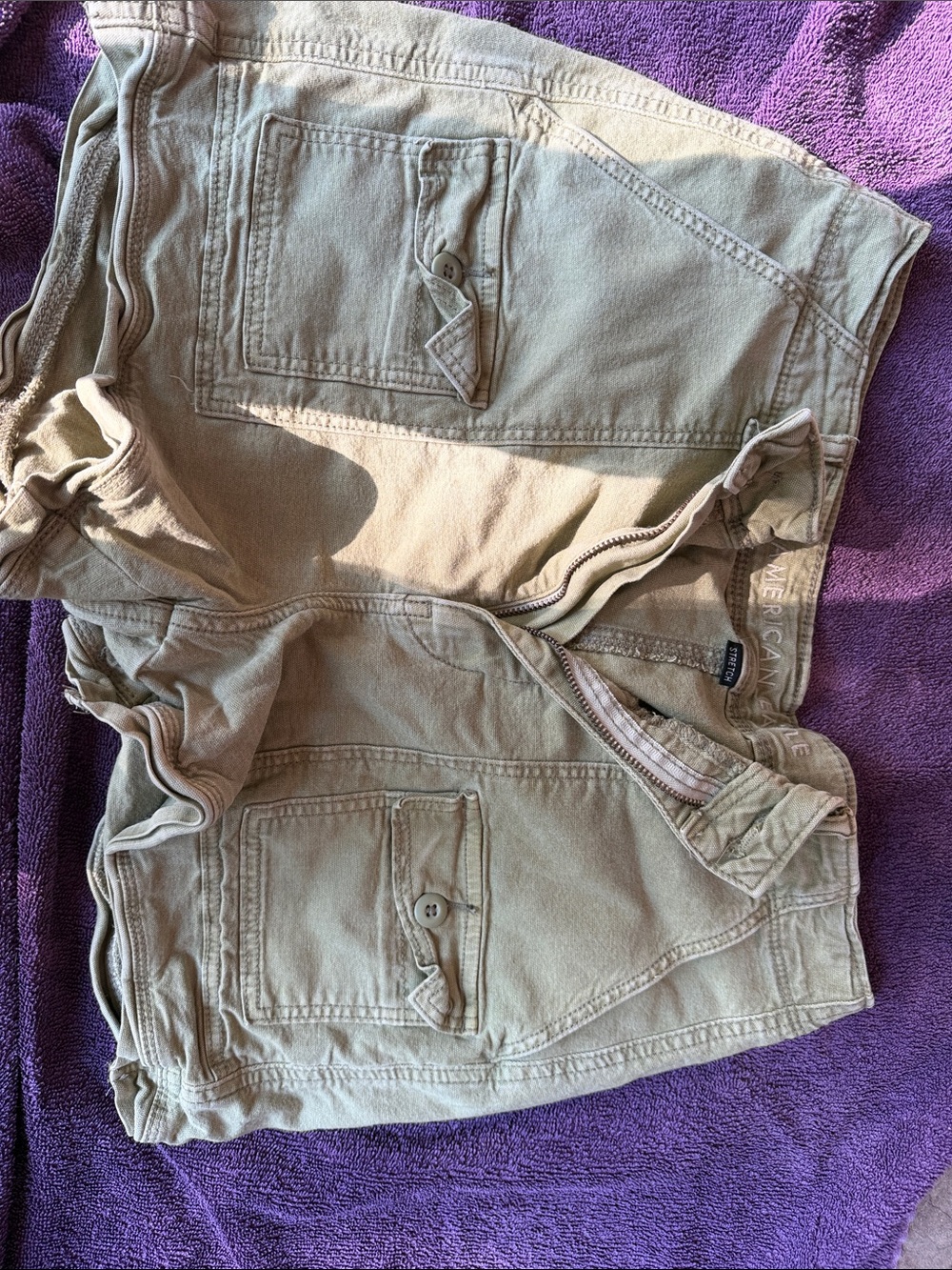 American Eagle Olive Green Stretch Shorts